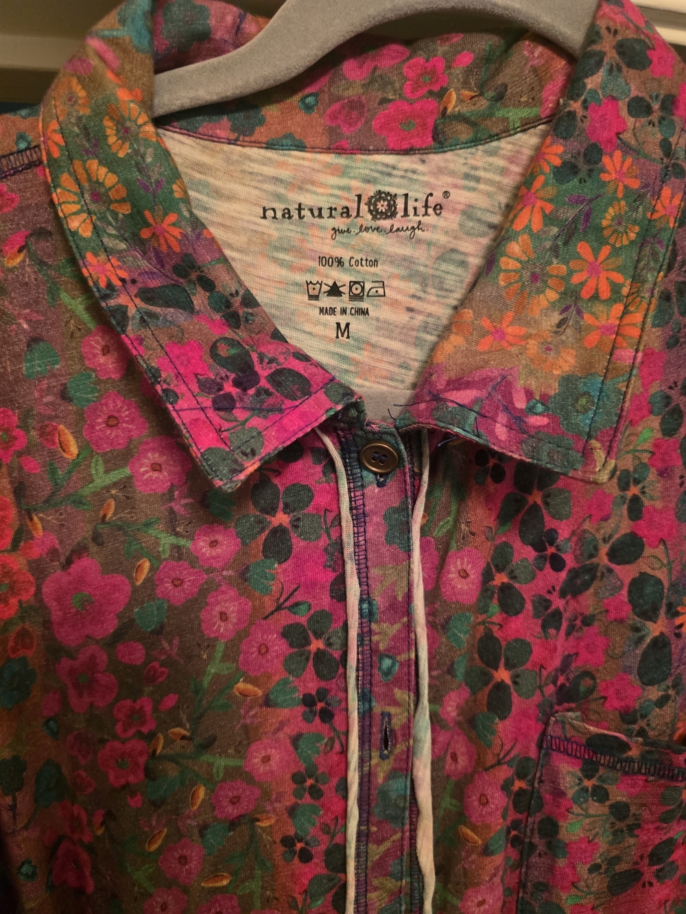 NATURAL LIFE Multicolor Floral Button-Front Maxi Dress - Picture 2 of 3